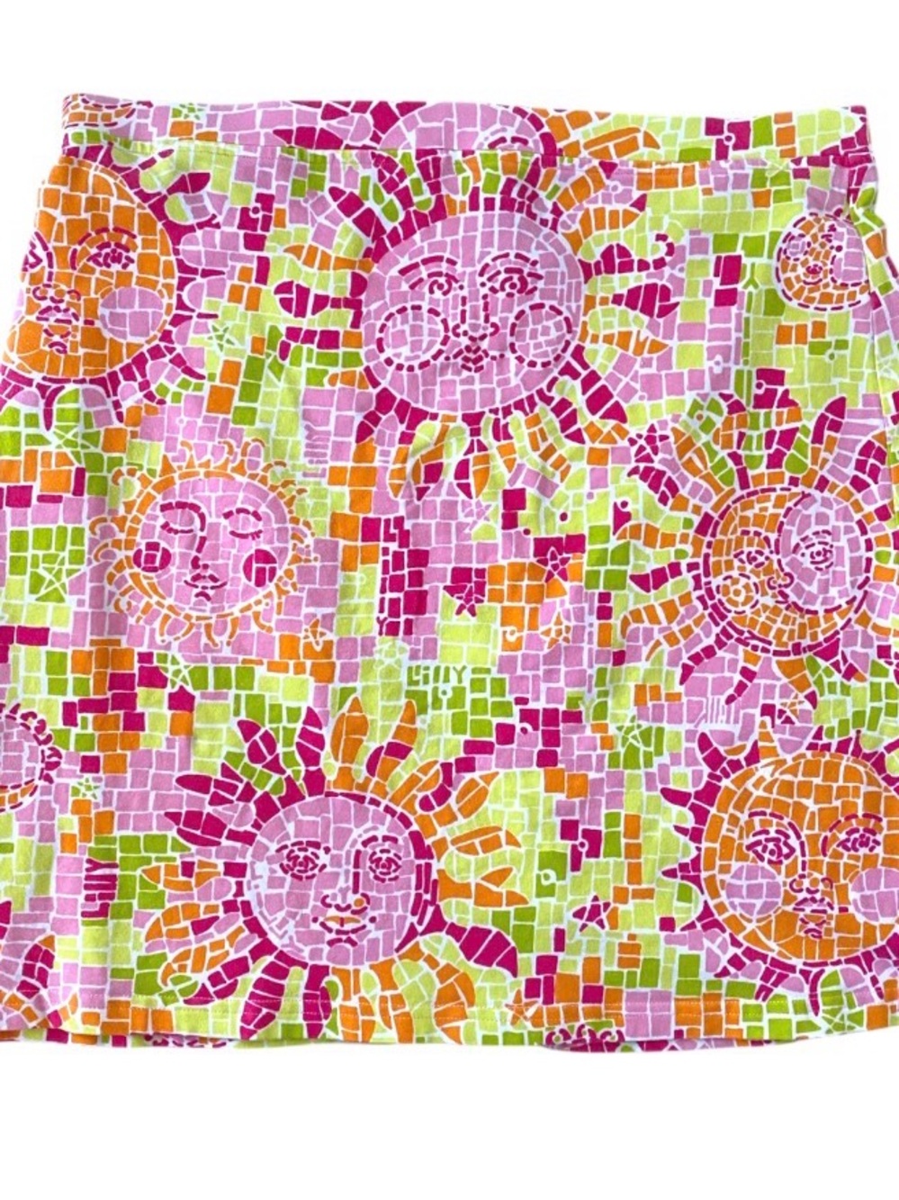 VTG cotton Lilly Pulitzer Pink Orange Lime Mosaic Sun Mini Skirt summer - Picture 5 of 5